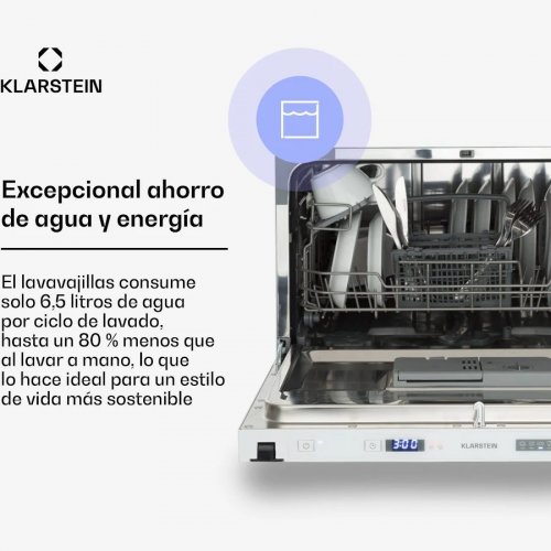 Klarstein Amazonia 6 Secret Lavavajillas integrable 6 programas Blanco