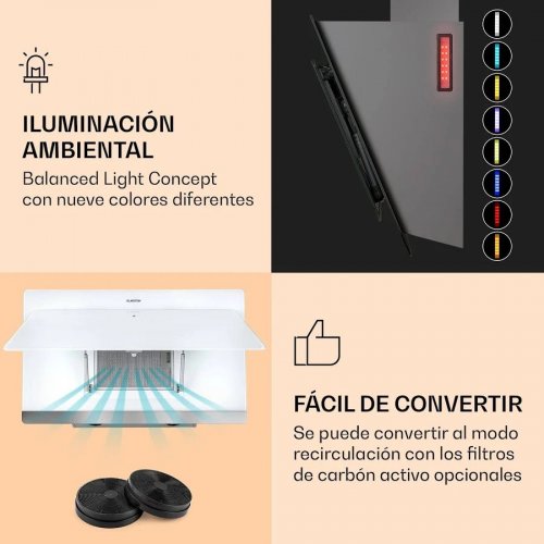 Klarstein Aurora Eco 90 Campana extractora h