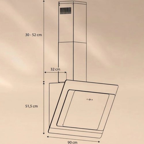 Klarstein Aurora Eco 90 Campana extractora h