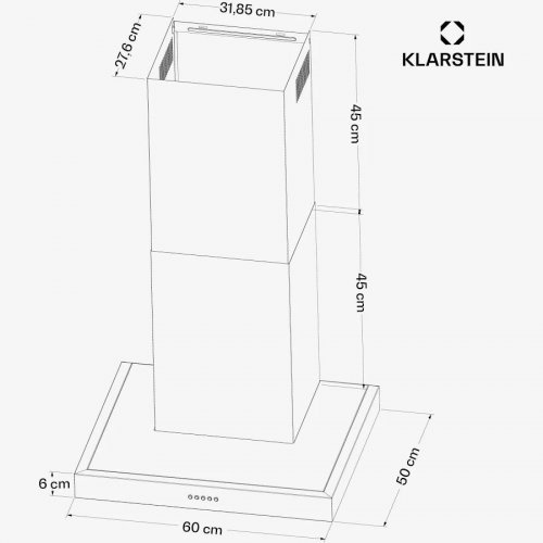 Klarstein Campana extractora AeroClean 649,9 m³/h 4 niveles