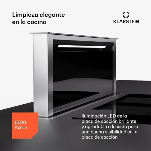 Klarstein Campana extractora Royal Flush Eco 75 75 cm 714 m³/h EEK A incl. filtros de carbón activo