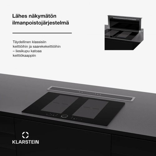Klarstein Campana extractora Royal Flush Eco 75 75 cm 714 m³/h EEK A incl. filtros de carbón activo