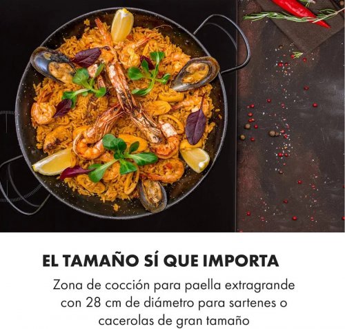 Klarstein Delicatessa 3 placa de inducción 3 zonas 5800W vidrio cerámico negro