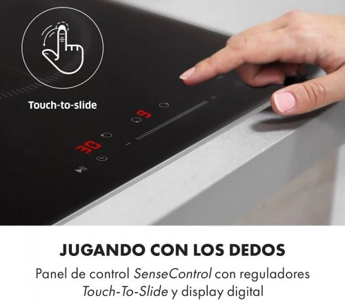 Klarstein Delicatessa 3 placa de inducción 3 zonas 5800W vidrio cerámico negro