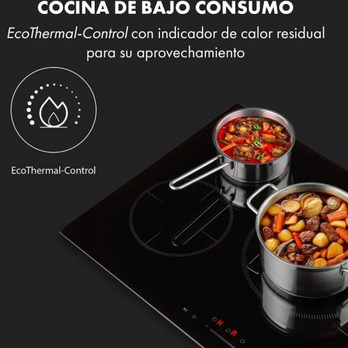 Klarstein Delicatessa 3 placa de inducción 3 zonas 5800W vidrio cerámico negro