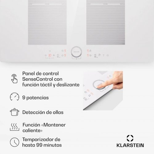 Klarstein Delicatessa 77 Flex Placa de inducción encastrable 4 zonas 7000 W Vitrocerámica