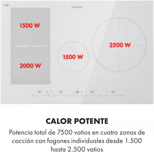 Klarstein Delicatessa 77 Hybrid Cocina encastrable de 4 zonas 7000W
