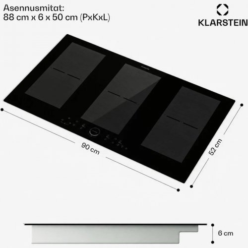Klarstein Delicatessa 90 Full Flex Placa de inducción encastrable 6 zonas 10500 W