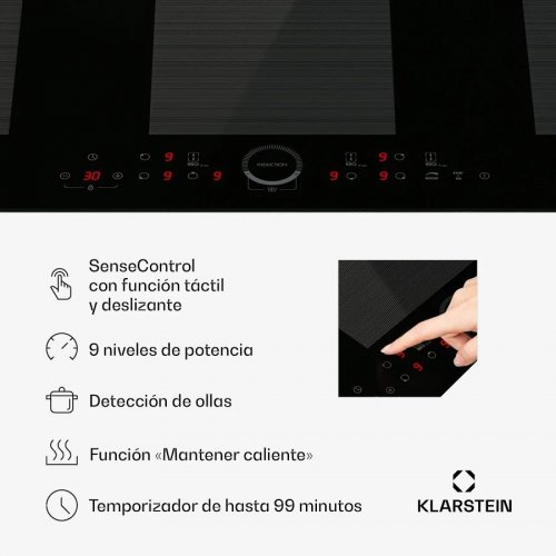 Klarstein Delicatessa 90 Full Flex Placa de inducción encastrable 6 zonas 10500 W