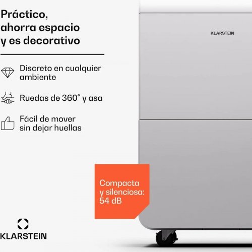 Klarstein Deshumidificador DryFy Grand Smart 70 Compresión WiFi