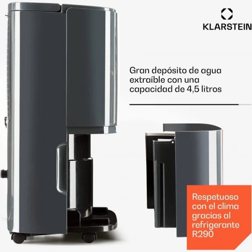 Klarstein DryFy20 Deshumidificador 420W 20l/d 230m³/h 35-50m² DrySelect 45dB Antracita