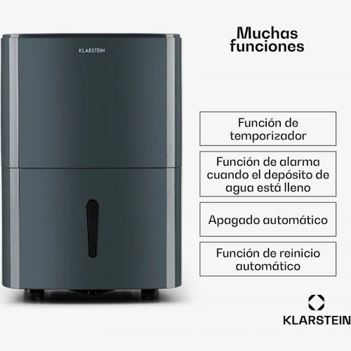 Klarstein DryFy20 Deshumidificador 420W 20l/d 230m³/h 35-50m² DrySelect 45dB Antracita