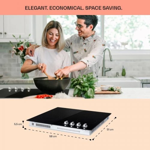 Klarstein EasyCook Placa cerámica de cocción 6100W regulador giratorio