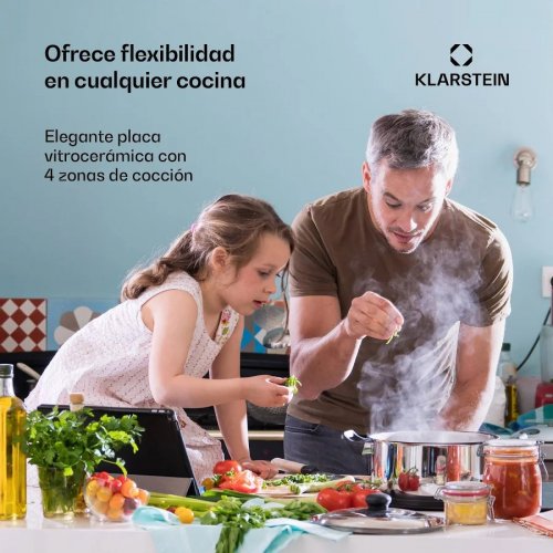 Klarstein EasyCook Placa cerámica de cocción 6100W regulador giratorio