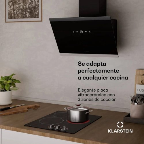 Klarstein EasyCook placa vitrocerámica 3 zonas de cocción