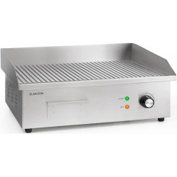 Klarstein Grillmeile 3000R Pro Plancha eléctrica de 3000W Superficie de cocción de 54,5x35cm Ondulada