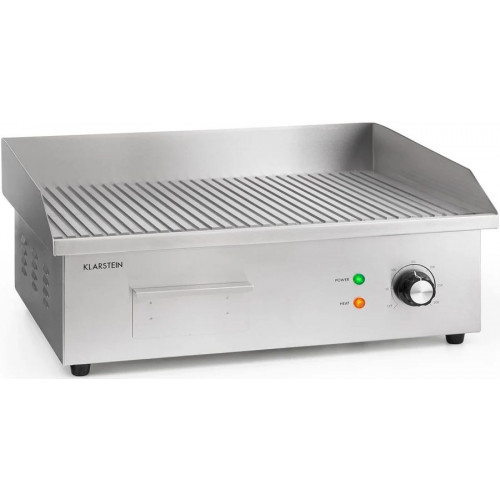 Klarstein Grillmeile 3000R Pro Plancha eléctrica de 3000W Superficie de cocción de 54,5x35cm Ondulada