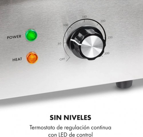 Klarstein Grillmeile 3000R Pro Plancha eléctrica de 3000W Superficie de cocción de 54,5x35cm Ondulada