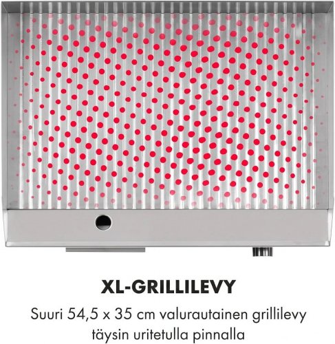 Klarstein Grillmeile 3000R Pro Plancha eléctrica de 3000W Superficie de cocción de 54,5x35cm Ondulada