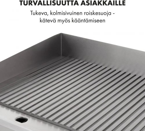 Klarstein Grillmeile 3000R Pro Plancha eléctrica de 3000W Superficie de cocción de 54,5x35cm Ondulada