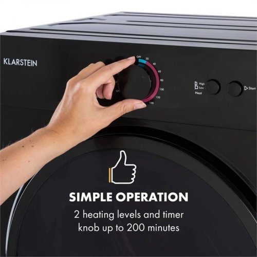 Klarstein Jet Set Secadora de ropa Secadora de condensación 1020W EEC C 3kg 50cm Negra