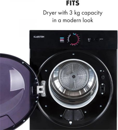 Klarstein Jet Set Secadora de ropa Secadora de condensación 1020W EEC C 3kg 50cm Negra