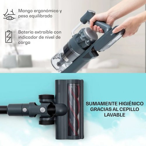 Klarstein LARMA Aspirador sin bolsa a pilas 45 min Tiempo de funcionamiento máx. LED