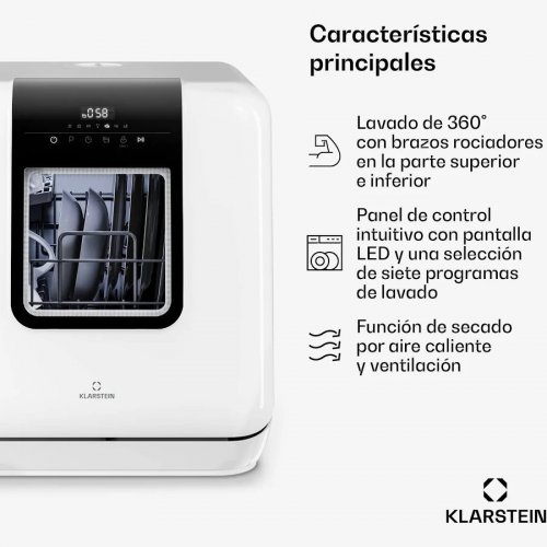 Klarstein Lavavajillas de mesa Melville 7 programas