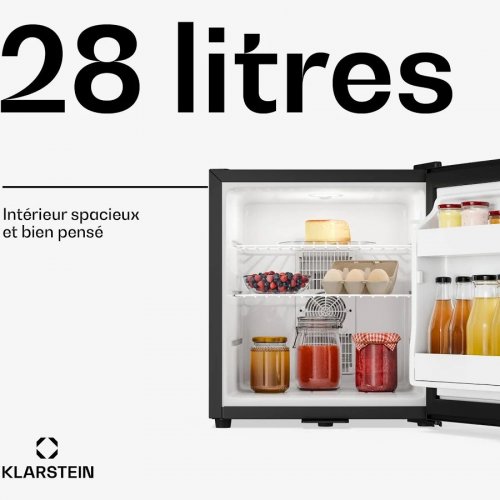 Klarstein Matterhorn 28 mini nevera 28 litros 35 dB compacta con cerradura