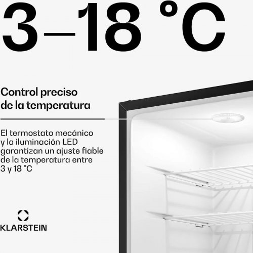 Klarstein Matterhorn 44 mini nevera 44 litros 35 dB compacta con cerradura