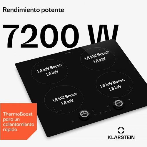 Klarstein Neotouch placa de inducción Moderna y potente 4 zonas de cocción