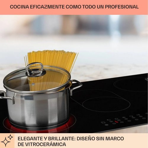 Klarstein Placa de cocción empotrada Virtuosa 5 zonas 8500 W vitrocerámica