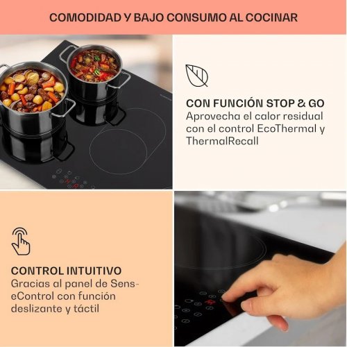 Klarstein Placa de cocción empotrada Virtuosa 5 zonas 8500 W vitrocerámica