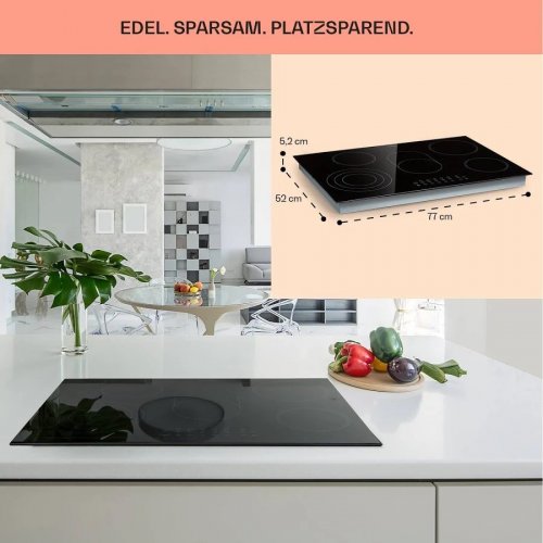 Klarstein Placa de cocción empotrada Virtuosa 5 zonas 8500 W vitrocerámica