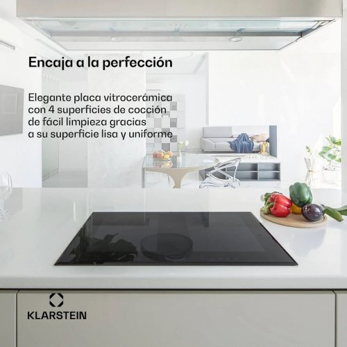 Klarstein Placa de inducción Delicatessa 60 4 zonas 7000W vitrocerámica