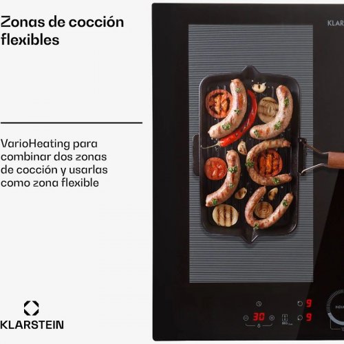 Klarstein Placa de inducción Delicatessa 60 4 zonas 7000W vitrocerámica