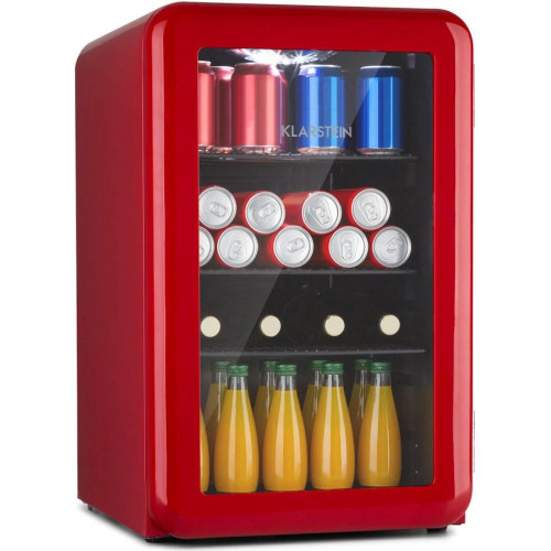 Klarstein PopLife Nevera para bebidas frigorífico 70 litros de capacidad de 0 a 10 °C diseño retro LED