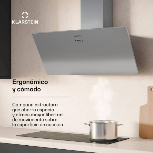 Klarstein Silver Lining 90 Campana Extractora 90cm 568m³/h Cee A Acero inoxidable