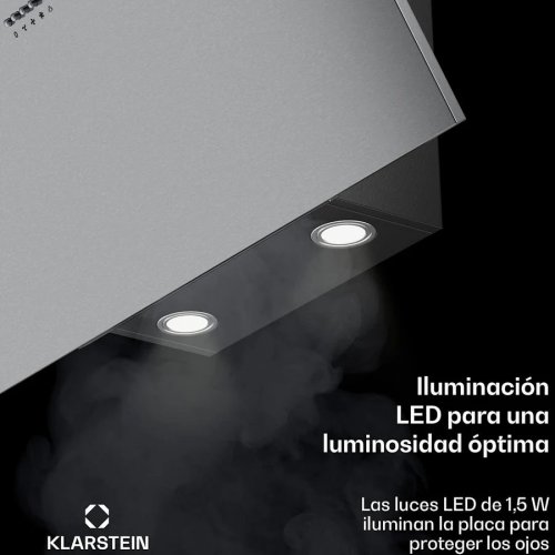 Klarstein Silver Lining 90 Campana Extractora 90cm 568m³/h Cee A Acero inoxidable