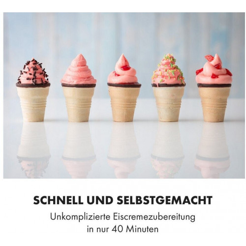 Klarstein Sweet sundae ice cream maschine 1,5l stainless steel