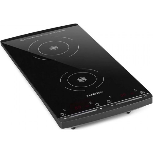 Klarstein VariCook Slim Placa de inducción 2 fogones Eficiente Potente 2900W 60-240 °C Negra