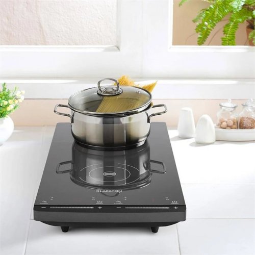Klarstein VariCook Slim Placa de inducción 2 fogones Eficiente Potente 2900W 60-240 °C Negra