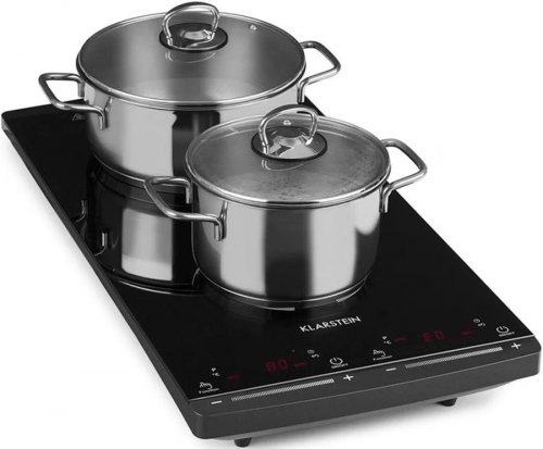 Klarstein VariCook Slim Placa de inducción 2 fogones Eficiente Potente 2900W 60-240 °C Negra