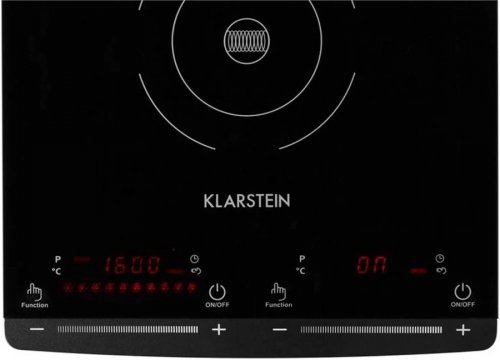 Klarstein VariCook Slim Placa de inducción 2 fogones Eficiente Potente 2900W 60-240 °C Negra