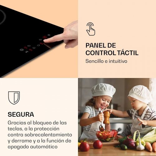 Klarstein Virtuosa 3 Slim Cooktop 3 Ranges 5000 W Dualzone Timer Ceramic