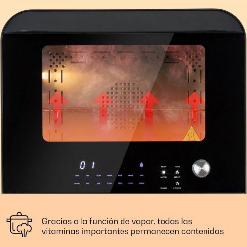 Klarstein Vita Pro Hot Air Deep Fryer con cocción vapor 2450 W 18 litros 14 programas 800 ml depósito de agua