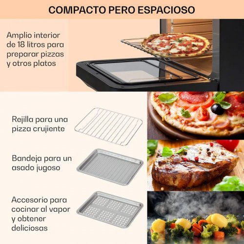 Klarstein Vita Pro Hot Air Deep Fryer con cocción vapor 2450 W 18 litros 14 programas 800 ml depósito de agua