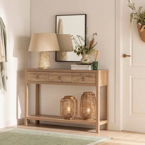 Klast Home Mueble recibidor en madera color natural Livorno