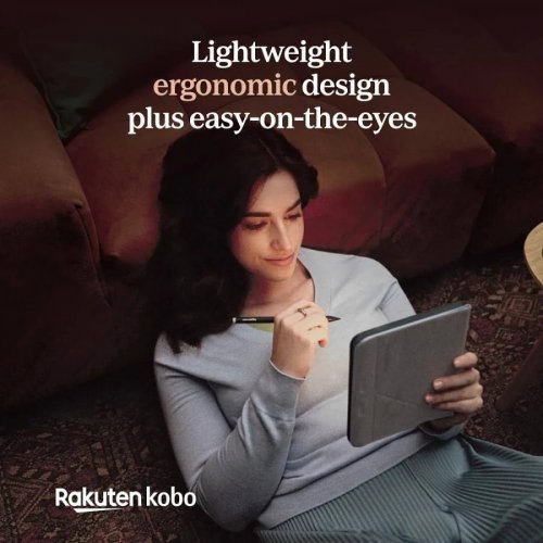 Kobo Libra Colour with Kobo Stylus 2 eReader Anti-Glare Colour Display and Ink Kaleido 3 7 Dark Mode Audio Books Waterproof Black