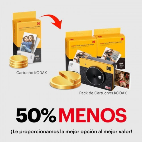 Kodak Mini Shot 3 Retro Cámara + Impresora Fotográfica Instantánea 2 En 1 Amarilla